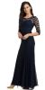 Main image of Round Neck Chiffon Panel Details Lace Formal Evening Gown 